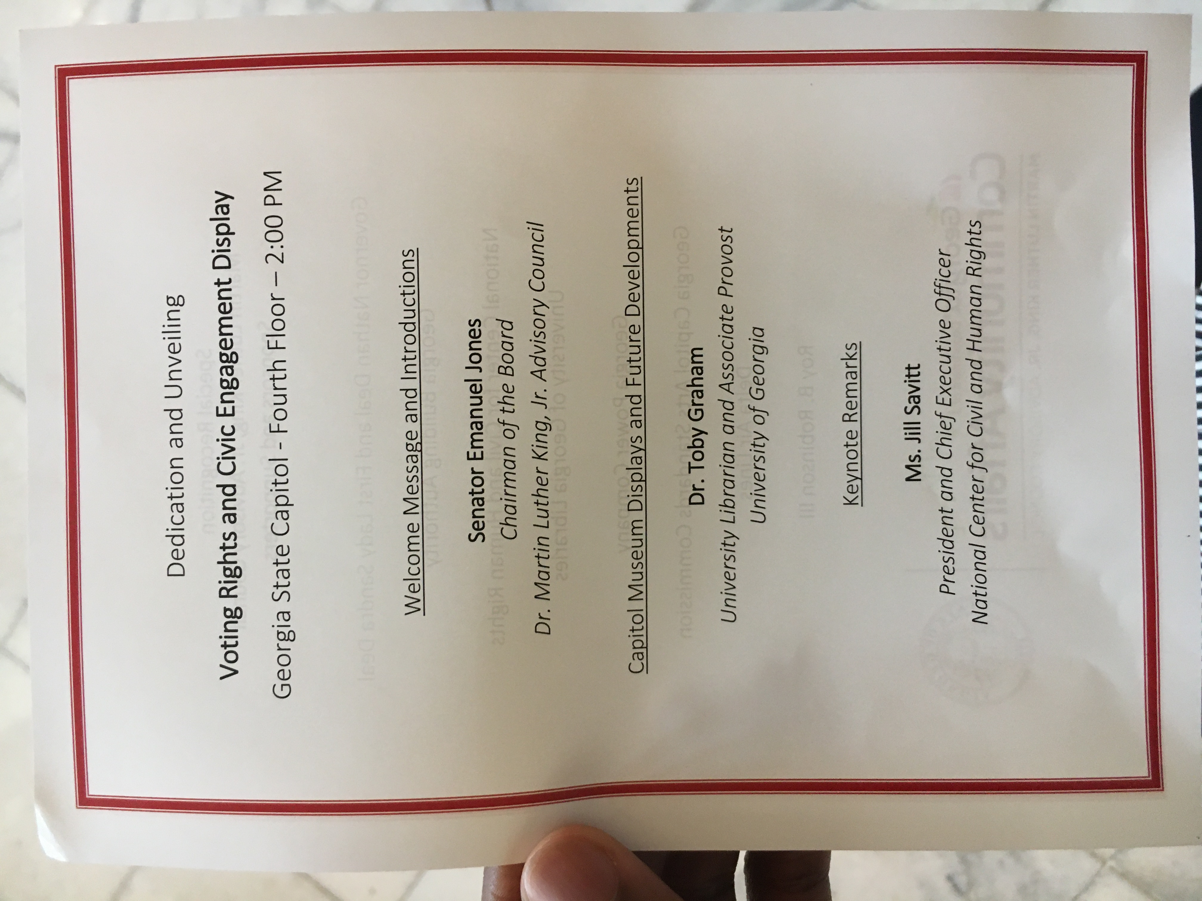 Dedication and Unveiling event invitation.